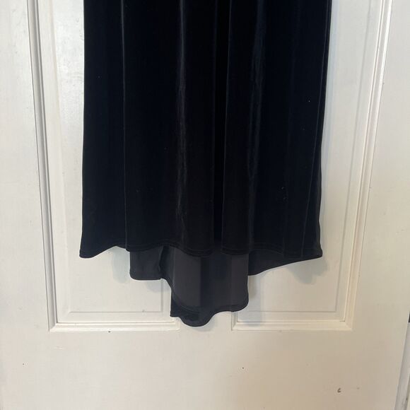 Vintage Velvet Maxi Dress Women 8 Black Halter Stripe Goth Vampy HOCO Prom - Picture 3 of 7